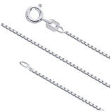 .925 Sterling Silver Box 019 Rhodium Chain (1mm), <b>size: 16</b>