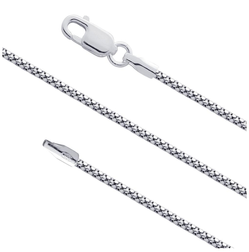 .925 Sterling Silver Rhodium Coreana Chain (1.6mm), <b>size: 16</b>