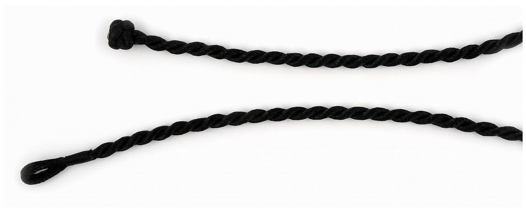 .925 Sterling Silver Black Satin Rope Cord (4mm), <b>size: 16</b>