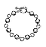 .925 Sterling Silver Twisted Blade Silver Star-link Bracelet, <b>size: 7</b>