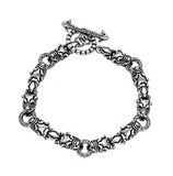 .925 Sterling Silver Twisted Blade Silver Dog-link Bracelet, <b>size: 7</b>