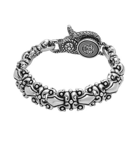 .925 Sterling Silver Twisted Blade Silver Spider-link Bracelet, <b>size: 7</b>