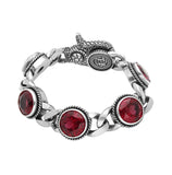 .925 Sterling Silver Twisted Blade Silver Large Ruby-link Bracelet, <b>size: 7</b>