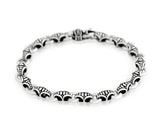 .925 Sterling Silver Twisted Blade Silver Armor-link Bracelet, <b>size: 7</b>