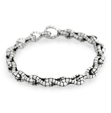 .925 Sterling Silver Twisted Blade Silver Alligator-link Bracelet, <b>size: 7</b>