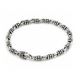 .925 Sterling Silver Twisted Blade Silver 5mm Studded Link Bracelet, <b>size: 7</b>