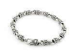 .925 Sterling Silver Twisted Blade Silver 8mm Large Studded Link Bracelet, <b>size: 7</b>