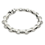 .925 Sterling Silver Twisted Blade Round Rope Link Bracelet, <b>size: 7</b>