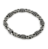 .925 Sterling Silver Twisted Blade Intricate Oval Link Bracelet, <b>size: 7</b>