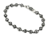 .925 Sterling Silver Twisted Blade Silver Medium 6mm Studded Ball Link Bracelet, <b>size: 7</b>