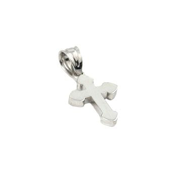 .925 Sterling Silver Rhodium Plated Small Cross Pendant