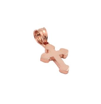 .925 Sterling Silver Rose Gold Plated Small Cross Pendant