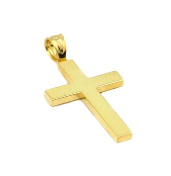 .925 Sterling Silver Gold Plated Plain Cross Pendant