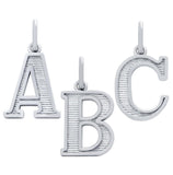 .925 Sterling Silver Rhodium Plated Uppercase Initials Charm, Initial Letter A