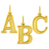 .925 Sterling Silver Gold Plated Uppercase Initials Charm, Initial Letter A