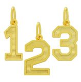 .925 Sterling Silver Gold Plated Number Charm