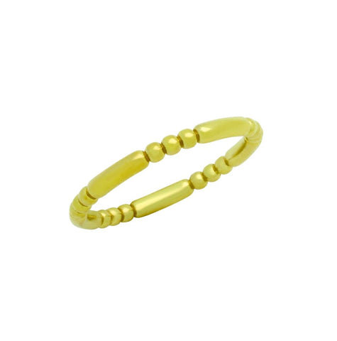 .925 Sterling Silver Gold Plated 2.5mm Bead And Bar Style Band Ring, <b>size: 5</b>