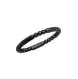 .925 Sterling Silver Black Rhodium Plated 2.5mm Bead And Bar Style Band Ring, <b>size: 5</b>