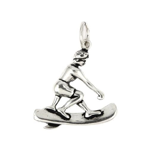 .925 Sterling Silver Surfer Charm