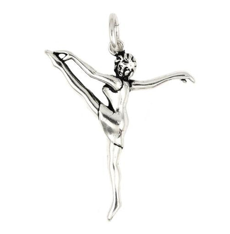 .925 Sterling Silver Gymnast Charm