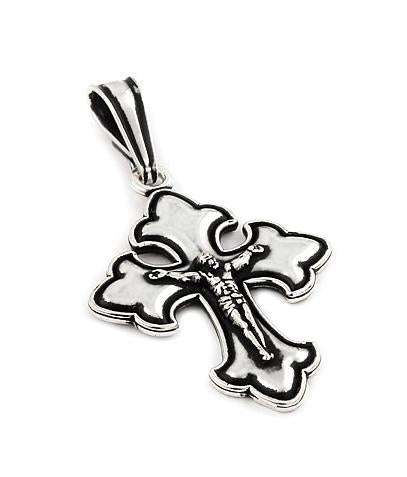 .925 Sterling Silver Outlined Crucifix Pendant