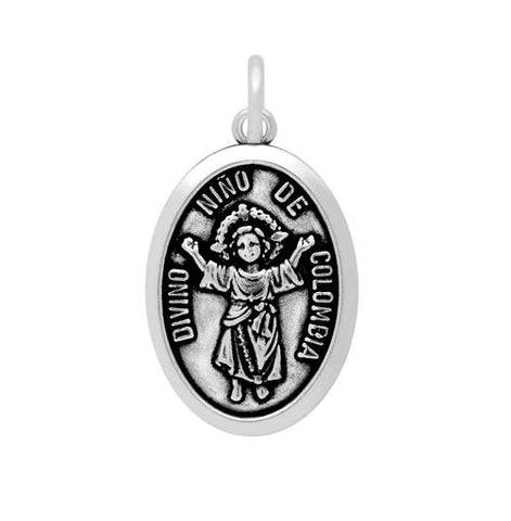 .925 Sterling Silver Baby Jesus Yo Reinare "i Will Reign" Oval Charm