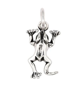 .925 Sterling Silver Jumping Frog Charm