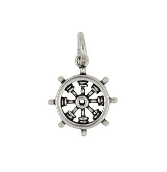 .925 Sterling Silver Ship's Helm - Wheel Charm