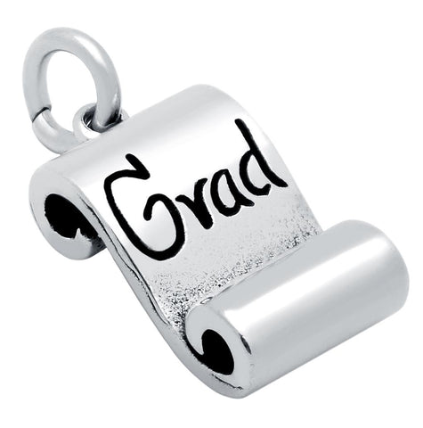 .925 Sterling Silver Diploma Charm