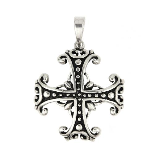 .925 Sterling Silver Square Cross Pendant