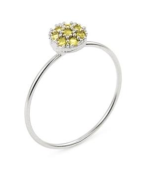 .925 Sterling Silver Pave Yellow Cz Round Stackable Ring, <b>size: 7</b>