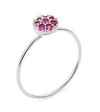 .925 Sterling Silver Pave Pink Cz Round Stackable Ring, <b>size: 7</b>