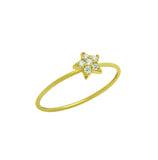 .925 Sterling Silver Gold Plated Pave Clear Cz Star Stackable Ring, <b>size: Gd</b>