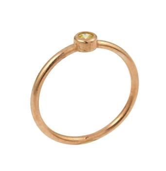 .925 Sterling Silver Rose Gold Plated 3mm Yellow Swarovski Cz Stackable Ring, <b>size: Rg</b>