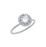 .925 Sterling Silver Round Cz Ring, <b>size: 7</b>