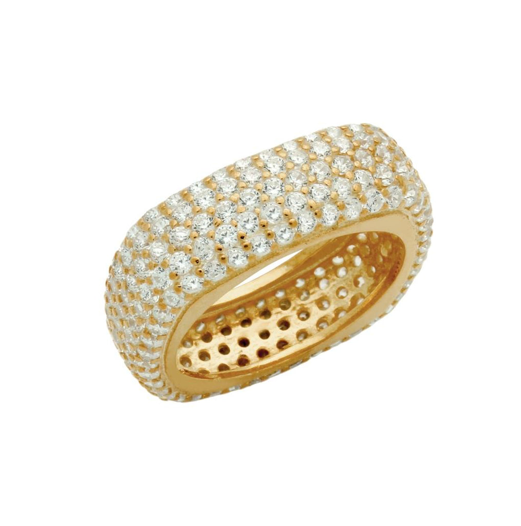 .925 Sterling Silver Rose Gold Plated Cz Pave Ring, <b>size: 5.5</b>