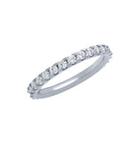 .925 Sterling Silver Rhodium Plated Eternity White Cz Stackable Band Ring, <b>size: 6</b>