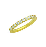 .925 Sterling Silver Gold Plated Eternity White Cz Stackable Band Ring, <b>size: 5</b>