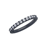 .925 Sterling Silver Black Rhodium Plated Eternity White Cz Stackable Band Ring, <b>size: 5</b>