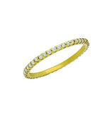 .925 Sterling Silver Gold Plated Eternity White Cz Stackable Band Ring, <b>size: 5</b>