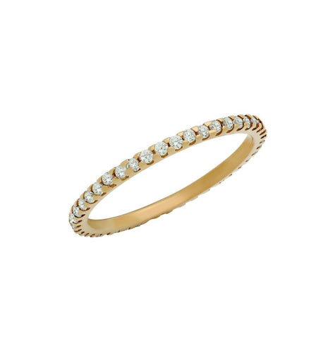 .925 Sterling Silver Rose Gold Plated Eternity White Cz Stackable Band Ring, <b>size: 5</b>