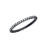 .925 Sterling Silver Black Rhodium Plated Eternity White Cz Stackable Band Ring, <b>size: 5</b>