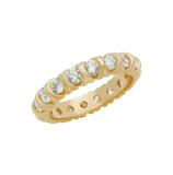 .925 Sterling Silver Rose Gold Plated Xo Eternity Style Cz Band Ring, <b>size: 5</b>