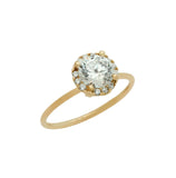 .925 Sterling Silver Rose Gold Plated 6.5mm Clear Round Cz Ring With Surrounding Clear Cz Stones, <b>size: 5</b>