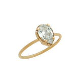 .925 Sterling Silver Rose Gold Plated Clear 6x9mm Teardrop Cz Ring, <b>size: 5</b>