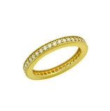 .925 Sterling Silver Gold Plated 1.75mm Cz Eternity Band Ring, <b>size: 5</b>