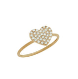 .925 Sterling Silver Rose Gold Plated Pave Cz Heart Stackable Ring, <b>size: 7</b>