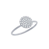 .925 Sterling Silver Rhodium Plated Pave Cz Disk Stackable Ring, <b>size: 7</b>