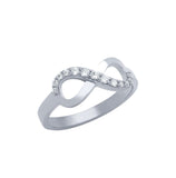 .925 Sterling Silver Rhodium Plated Graduating Cz Infinity Ring, <b>size: 7</b>