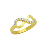 .925 Sterling Silver Gold Plated Graduating Cz Infinity Ring, <b>size: 7</b>